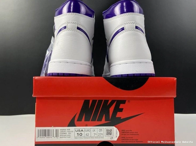 Official Maikesneakers COURT AIR RETRO HIGH 1 JORDAN CD0461-151 PURPLE 0724